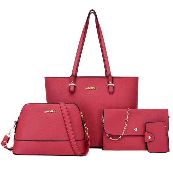 4 Pcs Bag Ladies Bag  Set Combo ( Red )