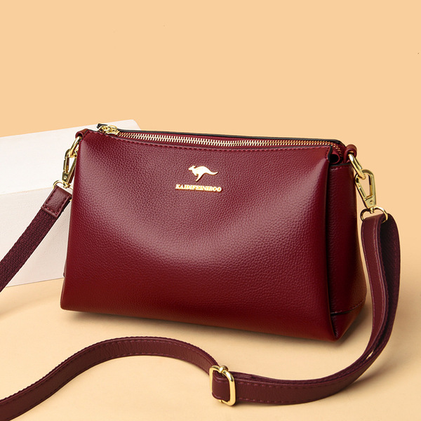 Women Luxury Comfortable Leather Casual Crossbody Fashion Handbag(red)