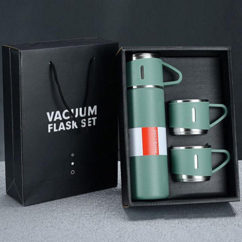Vacuum Flask Set(Green Colour)